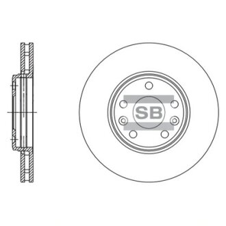 Диск гальмівний (кратно 2) передній (вентильований) Renault Laguna III (D=295.9mm) HI-Q Hi-Q (SANGSIN) SD3057