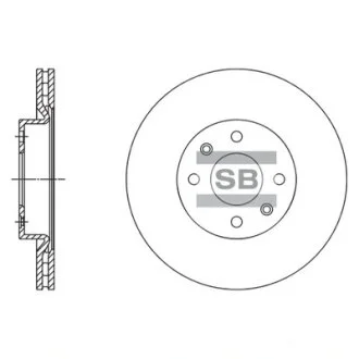 Диск гальмівний (кратно 2) передній (вентильований) Dacia Logan LS (06-) (D=258.6mm)  HI-Q Hi-Q (SANGSIN) SD3061