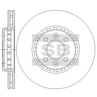 Диск гальмівний (кратно 2) передній (вентильований) Dacia Dokker (D=280.0mm) HI-Q Hi-Q (SANGSIN) SD3073