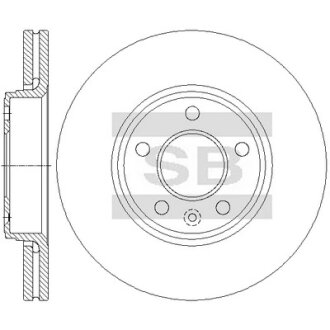 Диск гальмівний (кратно 2) передній (вентильований) Renault Trafic II (D=305.3mm) HI-Q Hi-Q (SANGSIN) SD3080