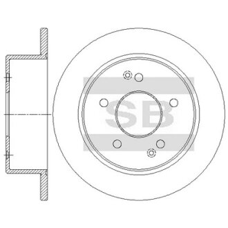 Диск тормозной (кратно 2) задний Ssangyong Korando C 2WD (11-) (D=262.0mm) Hi-Q (SANGSIN) SD3085
