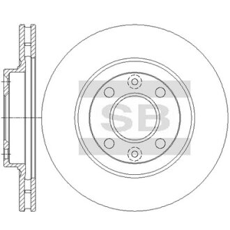 Диск тормозной (кратно 2) передний (вентилируемый) Renault Clio (12-) (D=258.0mm Hi-Q (SANGSIN) SD3094