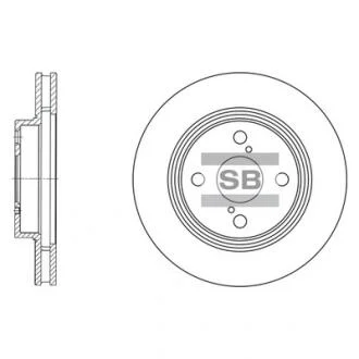 Диск тормозной (кратно 2) передний (вентилируемый) Toyota Corolla ZZE12 (02-) (D Hi-Q (SANGSIN) SD4006