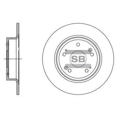 Диск гальмівний (кратно 2) задній Accord (03-) (D=282.0mm) HI-Q Hi-Q (SANGSIN) SD4111 (фото 1)