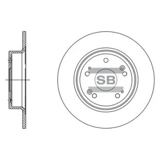 Диск гальмівний (кратно 2) задній Accord (03-) (D=282.0mm) HI-Q Hi-Q (SANGSIN) SD4111