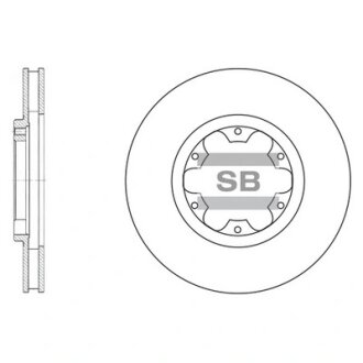 Диск гальмівний (кратно 2) передній (вентильований) Nissan Navara D22 (03-) (D=282.7mm) HI-Q Hi-Q (SANGSIN) SD4214