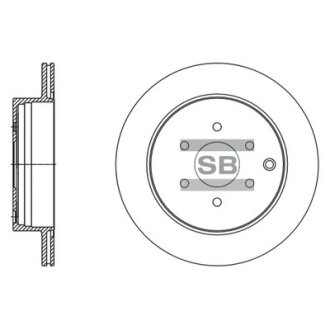 Диск гальмівний (кратно 2) задній (вентильований) Nissan Pathfinder R51 (05-) (D=307.6mm) HI-Q Hi-Q (SANGSIN) SD4244