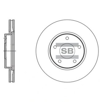 Диск гальмівний (кратно 2) передній (вентильований) Nissan Juke F15 (10-) (D=279.6mm) HI-Q Hi-Q (SANGSIN) SD4245