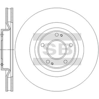Диск тормозной (кратно 2) передний (вентилируемый) Mitsubishi Outlander III (18- Hi-Q (SANGSIN) SD4370
