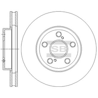 Диск тормозной (кратно 2) передний (вентилируемый) Toyota Prius ZVW3 (09-) (D=25 Hi-Q (SANGSIN) SD4629