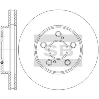 Диск тормозной (кратно 2) передний (вентилируемый) Toyota Prius (15-) (D=255.0mm Hi-Q (SANGSIN) SD4968