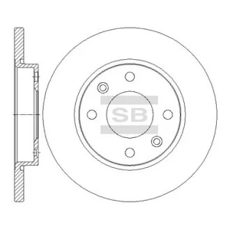 Диск тормозной (кратно 2) передний Peugeot 206 (07-) (D=247.3mm) Hi-Q (SANGSIN) SD5006