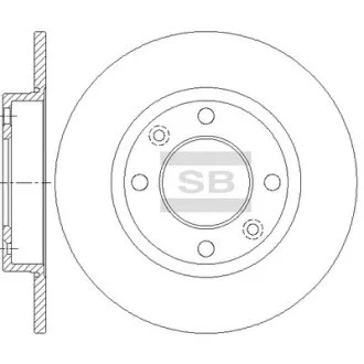 Диск гальмівний (кратно 2) задній Citroen C4 (04-) (D=246.7mm)  HI-Q Hi-Q (SANGSIN) SD5008