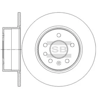 Диск гальмівний (кратно 2) задній Opel Vectra (04-) (D=285.7mm) HI-Q Hi-Q (SANGSIN) SD5123