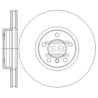 Диск тормозной (кратно 2) передний (вентилируемый) BMW X5 (-06) (D=331.9mm) Hi-Q (SANGSIN) SD5202