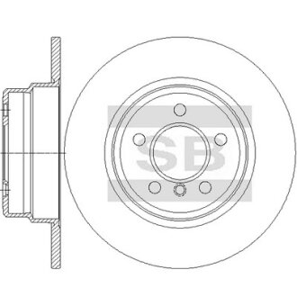 Диск гальмівний (кратно 2) задній BMW X5 E53 (D=323.8mm) HI-Q Hi-Q (SANGSIN) SD5213