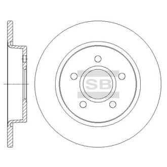 Диск гальмівний (кратно 2) задній Ford Focus III (11-) (D=271.0mm) HI-Q Hi-Q (SANGSIN) SD5303