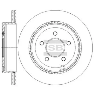 Диск гальмівний (кратно 2) задній (вентильований) Ford Edge (06-) (D=302.2mm) HI-Q Hi-Q (SANGSIN) SD5323