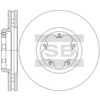 Диск гальмівний (кратно 2) передній (вентильований) Ford Transit Custom (12-) (D=288.0mm) HI-Q Hi-Q (SANGSIN) SD5353