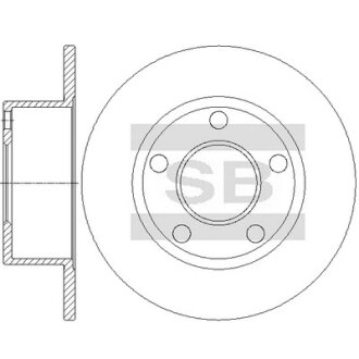 Диск гальмівний (кратно 2) задній Audi A6 (-05) (D=244.4mm) HI-Q Hi-Q (SANGSIN) SD5442