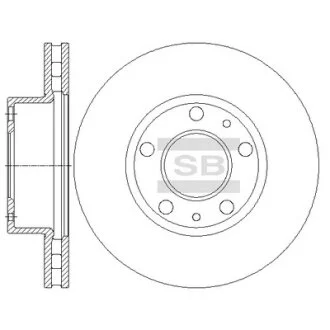 Диск гальмівний (кратно 2) передній (вентильований) Fiat Ducato (06-) (D=279.7mm)  HI-Q Hi-Q (SANGSIN) SD5506
