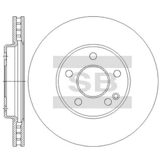 Диск гальмівний (кратно 2) передній (вентильований) MB A-CLASS W169 (05-) (D=288.0mm) HI-Q Hi-Q (SANGSIN) SD5610