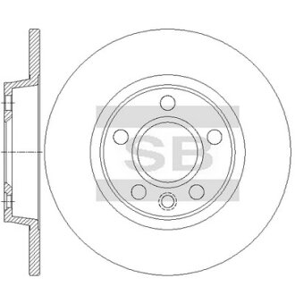 Диск гальмівний (кратно 2) задній VW Caravelle IV (D=279.9mm) HI-Q Hi-Q (SANGSIN) SD5713