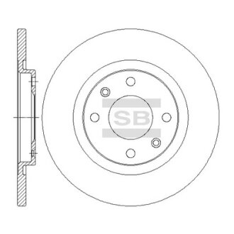 Диск тормозной (кратно 2) передний Citroen C-Elysee (12-) (D=266.0mm) Hi-Q (SANGSIN) SD6004