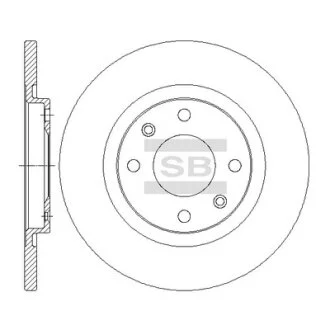 Диск гальмівний (кратно 2) передній Citroen C-Elysee (12-) (D=266.0mm)  HI-Q Hi-Q (SANGSIN) SD6004