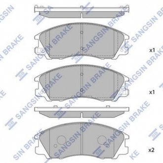 Колодка гальм. HYUNDAI TERRACAN 2.5, 2.9, 3.5 01- передн. (вир-во SangSin) Hi-Q (SANGSIN) SP1097