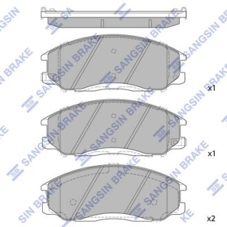 Колодки SANTA FE 00-05 передние (Hi-Q) Hi-Q (SANGSIN) SP1115