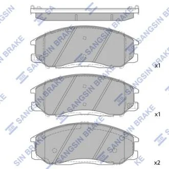 Колодки SANTA FE 00-05 передние (Hi-Q) Hi-Q (SANGSIN) SP1115