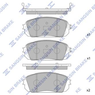 Колодки GRAND CARNIVAL 2.7/2.9 CRDi 17" 05- передние (Hi-Q) Hi-Q (SANGSIN) SP1191