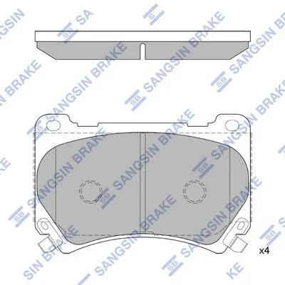 Колодки тормозные передние Hyundai Genesis (12-) Hi-Q (SANGSIN) SP1206 (фото 1)