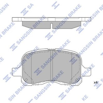 Колодка тормозная перед. TOYOTA CAMRY V20 V2.2-3.0 98-04/COROLLA 97-02 15"/COROLLA 02-05 16"E12(Ко* Hi-Q (SANGSIN) SP1270