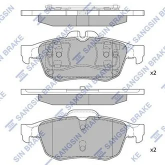 Комплект гальмівних колодок з 4 шт. дисків Hi-Q (SANGSIN) SP1396