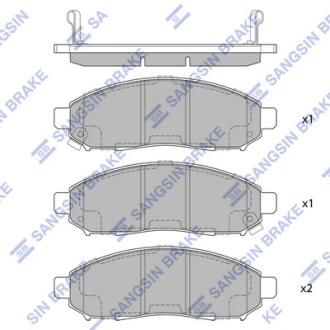 Колодки гальмівні дискові (комплект 4 шт) Hi-Q (SANGSIN) SP1460A