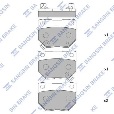 Колодки тормозные задние Subaru Impreza (06-) Hi-Q (SANGSIN) SP1487 (фото 1)