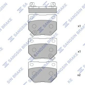 Колодки тормозные задние Subaru Impreza (06-) Hi-Q (SANGSIN) SP1487