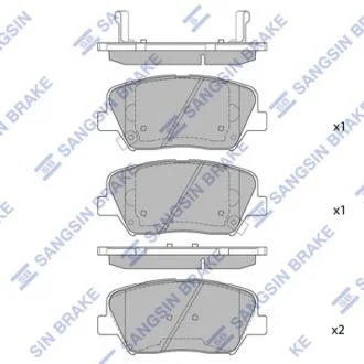 Колодки передние ELANTRA 11/ Cerato 12/ K3 12/ Azera 11/ Optima 11/ Sonata YF Hi-Q (SANGSIN) SP1545