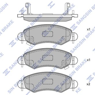 Колодки тормозные передние Opel Agila (A) (-07), Subaru Justy III (G3X) (-07), S Hi-Q (SANGSIN) SP1601