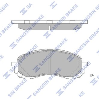 Колодки тормозные передние Subaru Forester (SH) (08-), Impreza (01-), Outback (0 Hi-Q (SANGSIN) SP1629