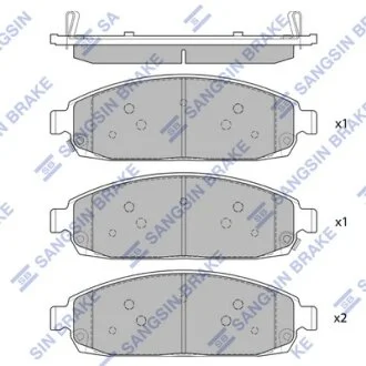 Колодки гальмівні передні Jeep Grand Cherokee (05-) HI-Q Hi-Q (SANGSIN) SP1676