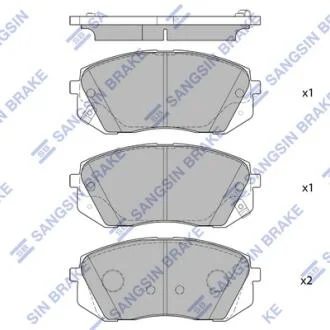 Колодка гальм. диск. HYUNDAI SONATA (LF) 16" 14 передн. (вир-во SANGSIN) Hi-Q (SANGSIN) SP1682