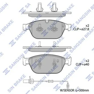 Колодки гальмівні передні Audi A6 (11-), A7 (11-), Q5 (8R) (13-) HI-Q Hi-Q (SANGSIN) SP1694