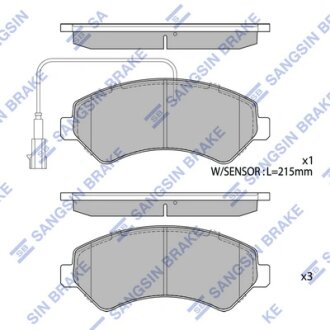 Колодки гальмівні передні Citroen Jumper (06-), Fiat Ducato (250) (06-), Peugeot Boxer (06-) HI-Q Hi-Q (SANGSIN) SP1716A