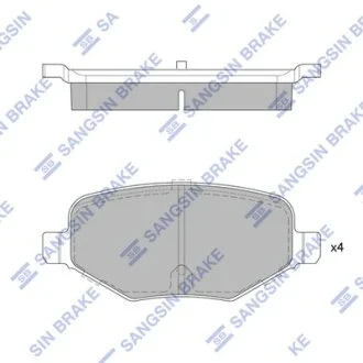 Колодки гальмівні задні (дискові) Ford Taurus (13-), Explorer (13-), Flex (14-), Lincoln MKT (13-) HI-Q Hi-Q (SANGSIN) SP1717