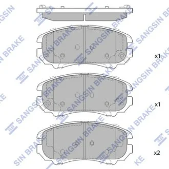 Колодки гальмівні передні Kia Sportage (05-), Hyundai Tucson (05-)  HI-Q Hi-Q (SANGSIN) SP1724