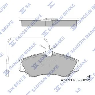 Колодки гальмівні передні Citroen Berlingo (MF) (-02), Xsara (-00), Peugeot 306 (-02), Partner (-08)  HI-Q Hi-Q (SANGSIN) SP1743