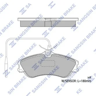 Колодки гальмівні передні Citroen Xsara, Picasso (99-), Peugeot 206 (00-) HI-Q Hi-Q (SANGSIN) SP1743A